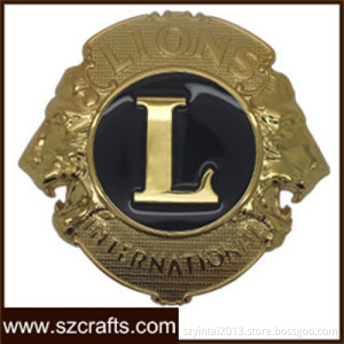 Copper plating 24k real gold of lions car logo install on the car